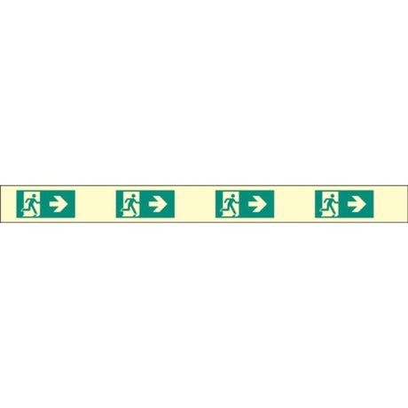 Fire exit right marking strips 900x80mm photoluminescent