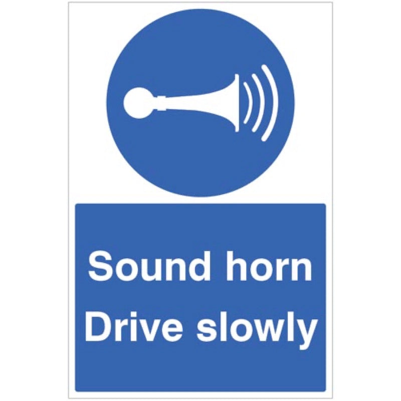 Sound horn drive slowly floor graphic 400x600mm