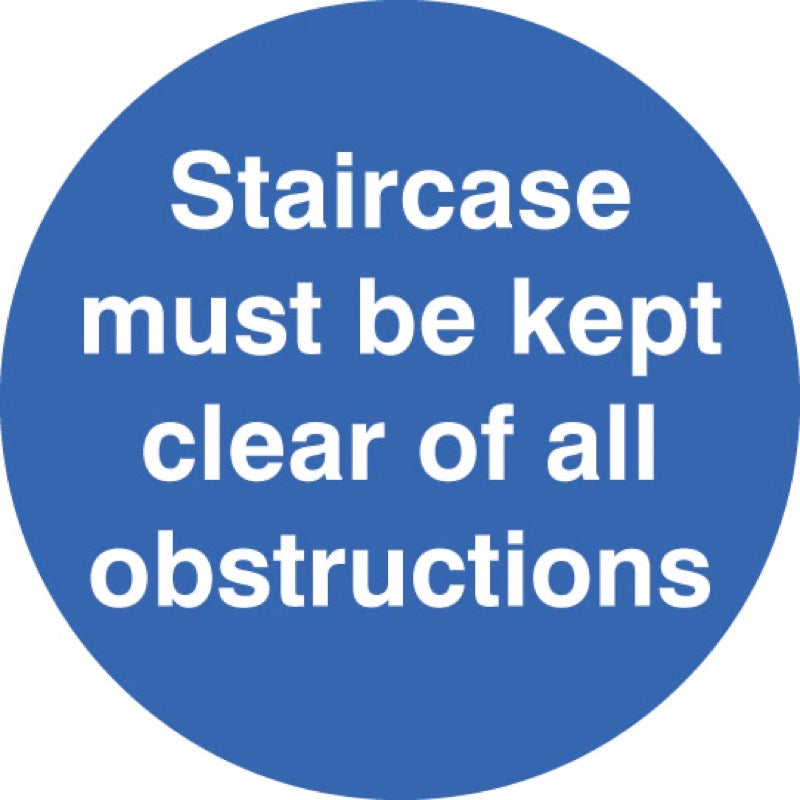 Staircase must be kept clear floor graphic 400mm dia