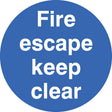 Fire escape keep clear floor graphic 400mm dia