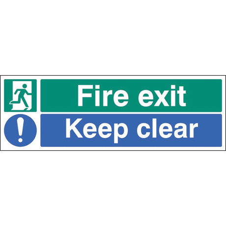 Fire exit keep clear floor graphic 600x200mm