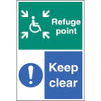 Refuge point keep clear floor graphic 400x600mm