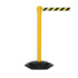 Retractable industrial barrier on yellow post (3.4m black/yellow webbing) 1015mm high post