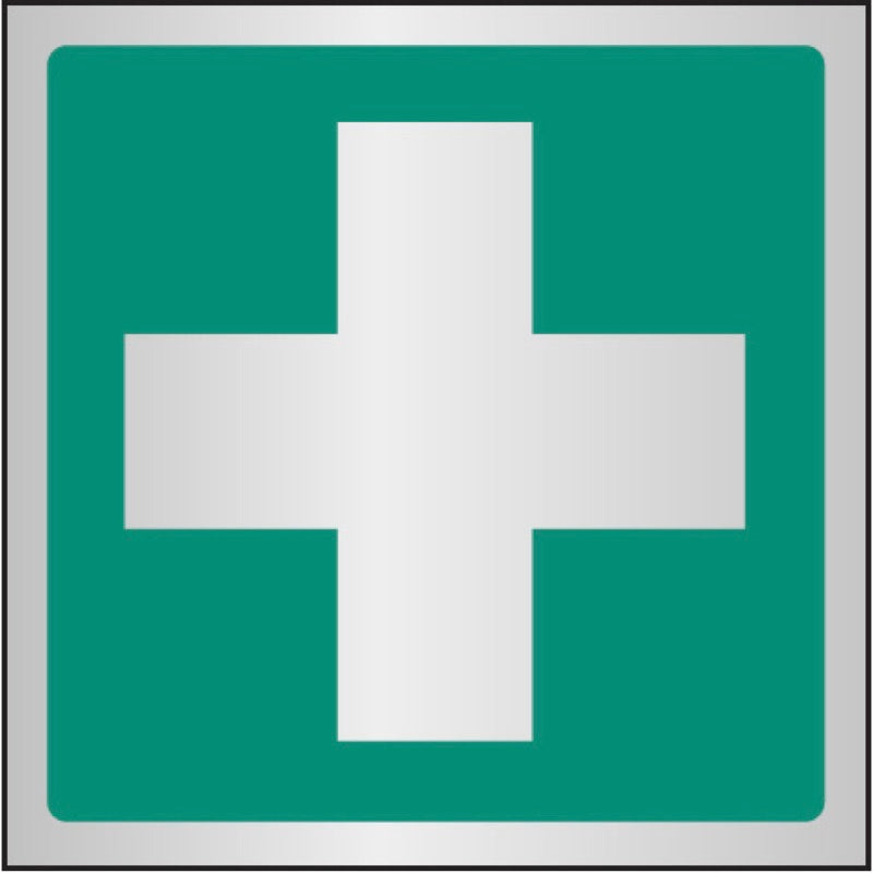 First aid symbol 100x100mm aluminium