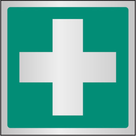 First aid symbol 100x100mm aluminium