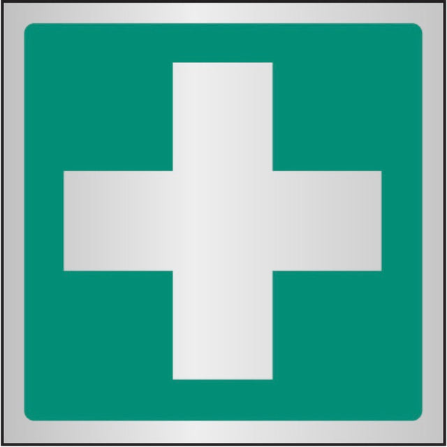 First aid symbol 100x100mm aluminium