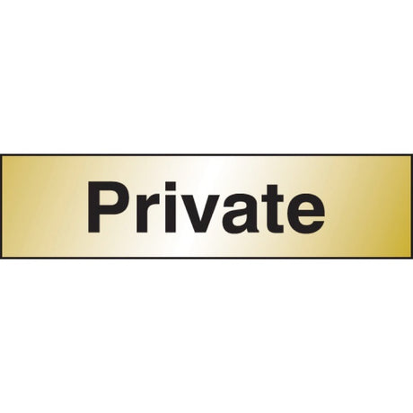 Private 140x35mm Engraved brass effect pvc