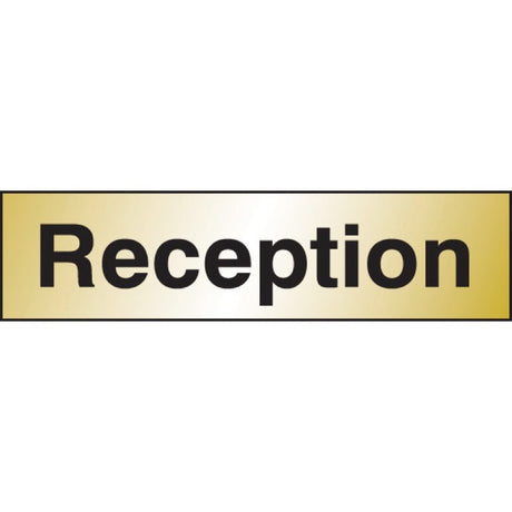 Reception 140x35mm Engraved brass effect pvc