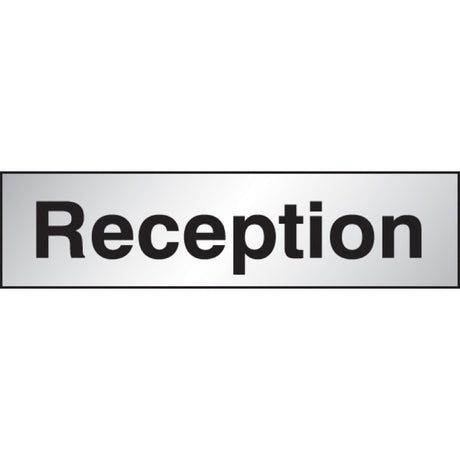 Reception 140x35mm Engraved aluminium effect pvc