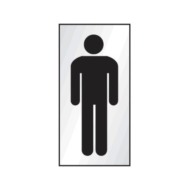 Gents symbol 70x140mm Engraved aluminium effect pvc