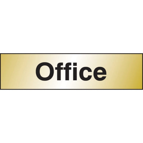 Office 140x35mm Engraved brass effect pvc