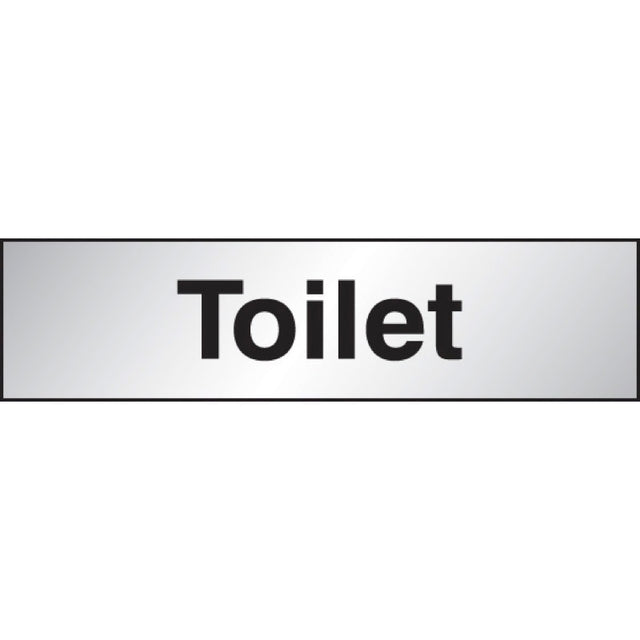 Toilet 140x35mm Engraved aluminium effect pvc