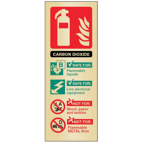 CO2 extinguisher identification brass 75x200mm