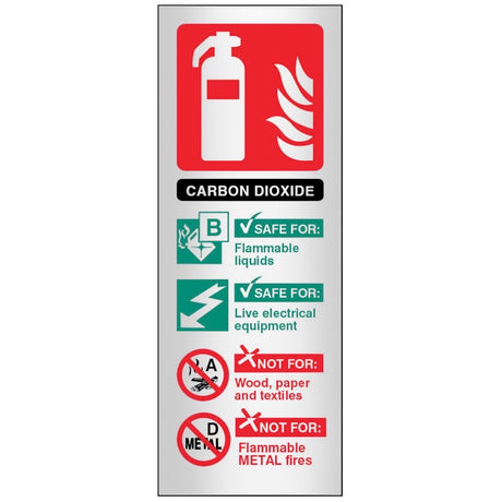 CO2 extinguisher identification aluminium 75x200mm