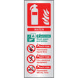 Water extinguisher identification aluminium 75x200mm