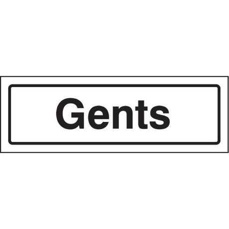 Gents visual impact sign 5mm acrylic sign 450x150mm c/w stand off locators