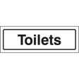 Toilets visual impact sign 5mm acrylic sign 450x150mm c/w stand off locators