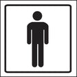 Gents symbol visual impact sign 5mm acrylic sign 200x200mm c/w stand off locators