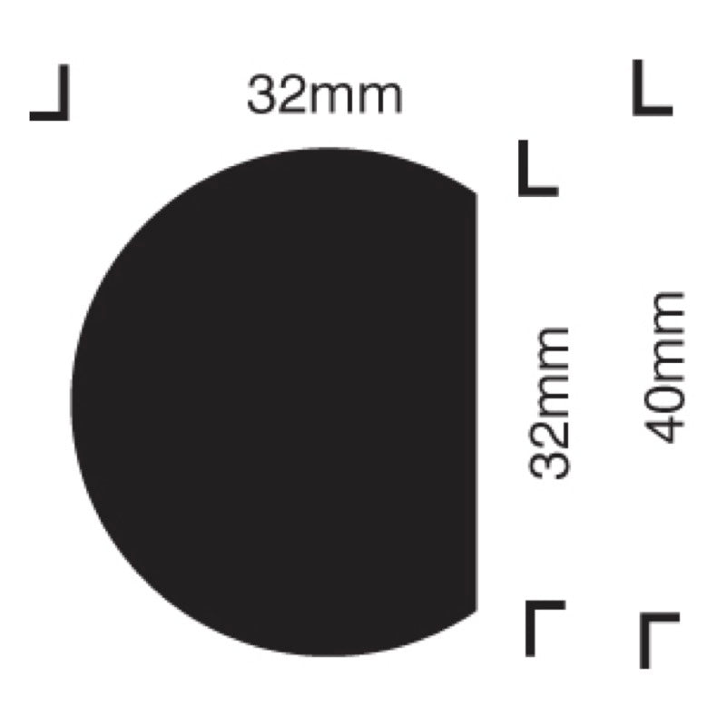 Impact protection semi-circular 40/32 self adhesive