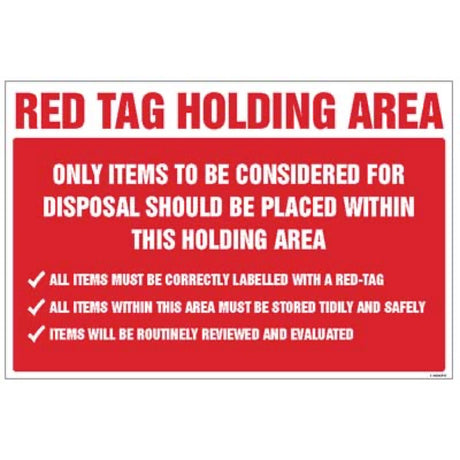 Red Tag Holding Area Items for disposal â€¦