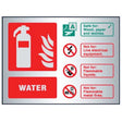 Water extinguisher ID aluminium 150x200mm adhesive backed