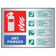 ABC powder extinguisher ID aluminium 150x200mm adhesive backed