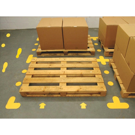 Floor Signal Markers + 300 x 300mm  (Pack of 10) - Yellow