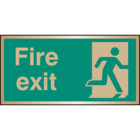 Fire exit brass 200x100mm