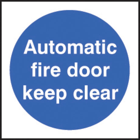 100 S/A labels 100x100mm auto fire door keep clear