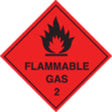 100 S/A labels 100x100mm flammable gas 2