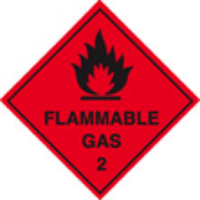 100 S/A labels 100x100mm flammable gas 2