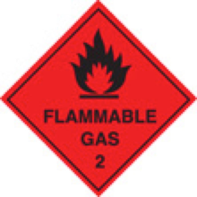 100 S/A labels 100x100mm flammable gas 2