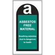 Asbestos free material -   roll of 100 self adhesive vinyl labels 27x50mm