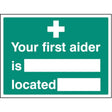 Your first aider is located