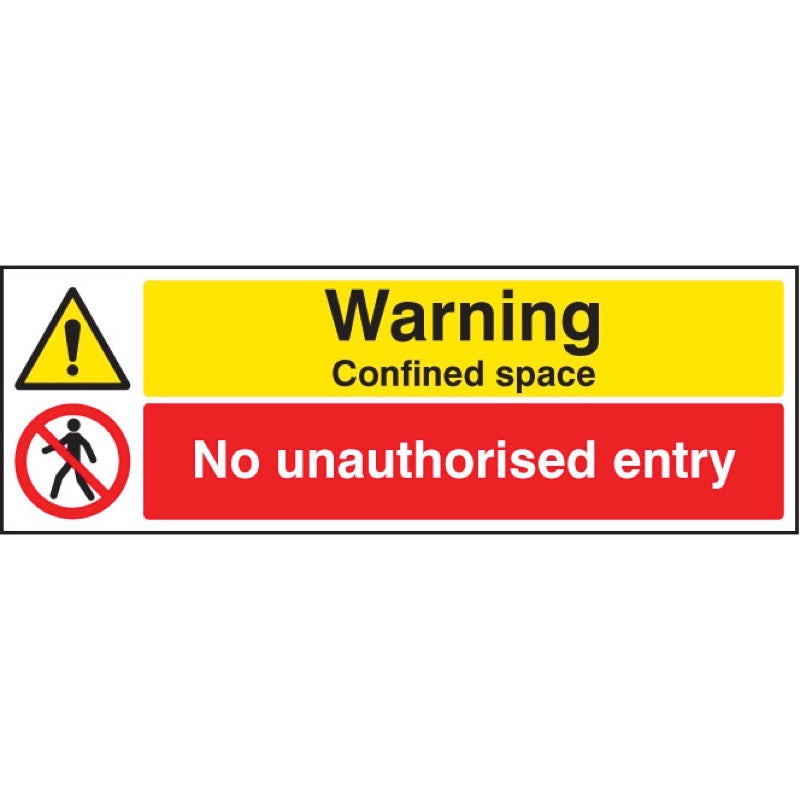 Warning confined space no unauthorised entry