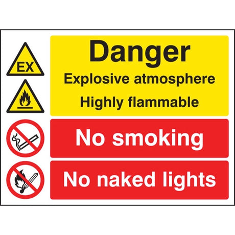 Explosive atmosphere highly flammable no smoking/naked lights