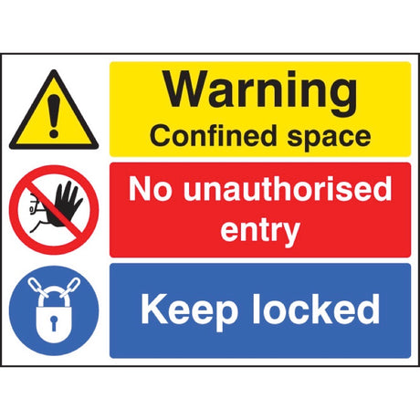 Warning confined space no entry keep locked