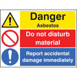 Danger asbestos do not disturb material report damage