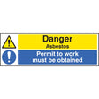 Danger asbestos permit to work must be obtained