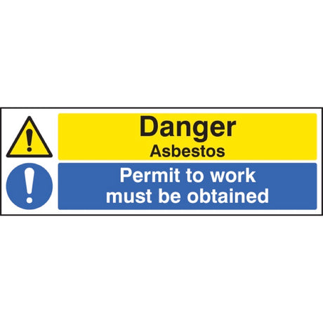 Danger asbestos permit to work must be obtained