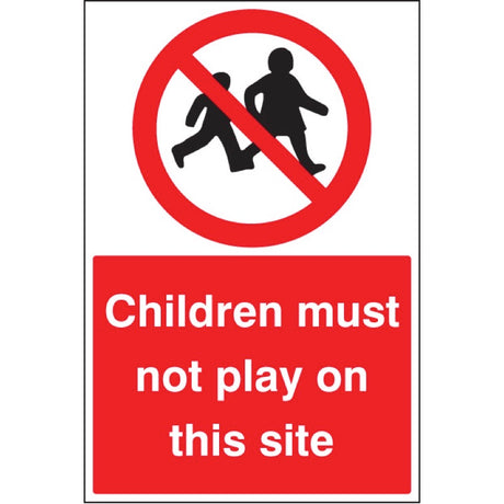 Children must not play on this site