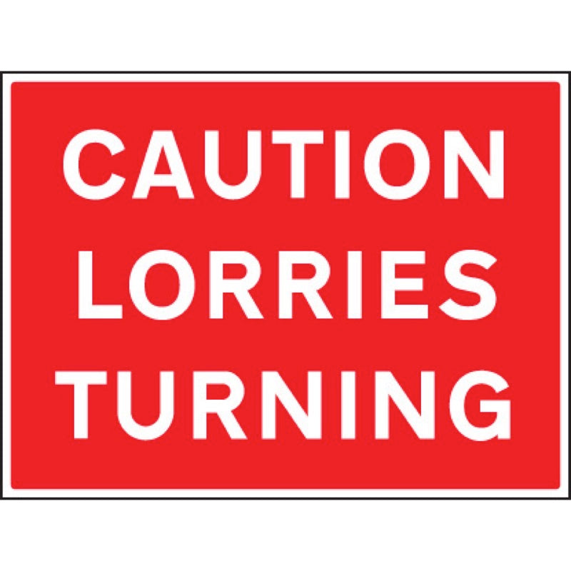 Caution lorries turning