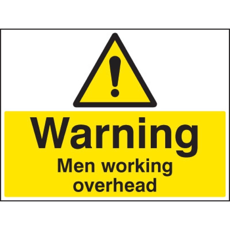 Warning men working overhead