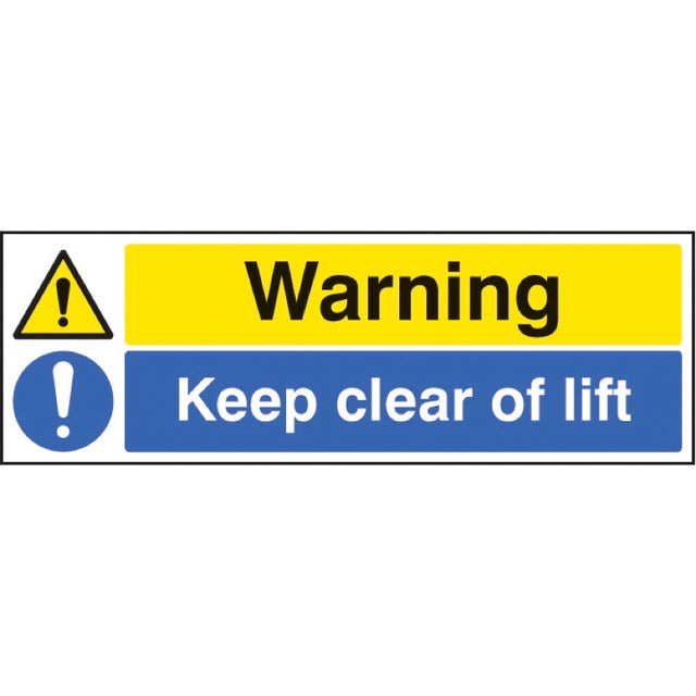 Warning keep clear of lift