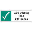 Safe working load 2.0 Tonnes