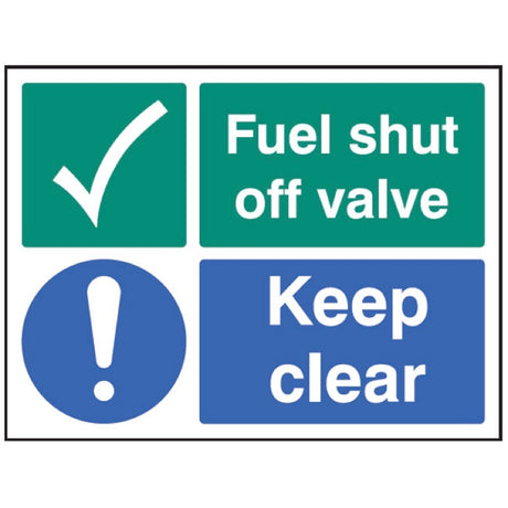 Fuel shut off valve Keep clear