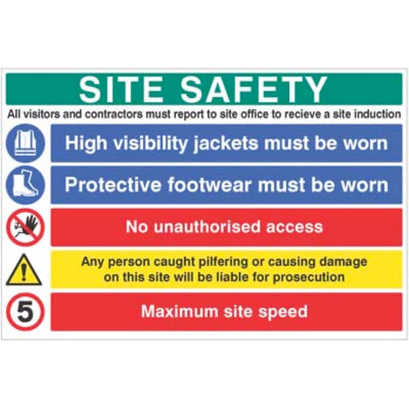 Site safety - hivis, boots, liable for prosecution, 5mph