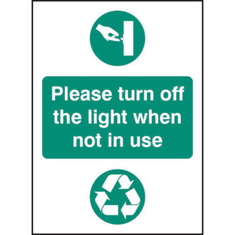 Please turn off light when not in use