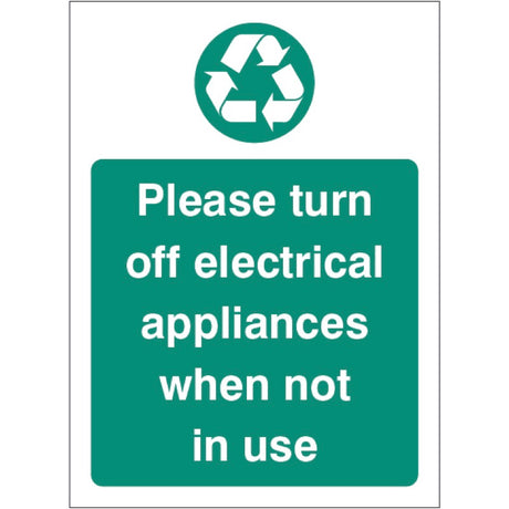 Please turn off electrical appliances when not in use