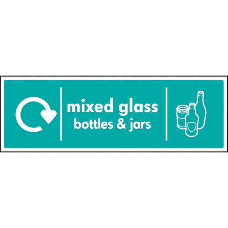 WRAP Recycling Sign - Mixed glass bottles & jars